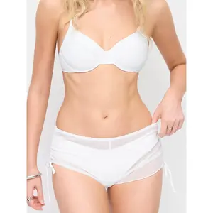 Cider Sweetheart Underwire Ruched Mesh 3 Piece Bikini Set With Shorts