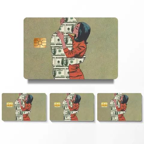 Creative Credit Card Skin Sticker, 4 Counts/set Sticker Packs Ultra-thin Waterproof Scratch Resistant Card Sticker, Personalized Bank Card Skin Protector