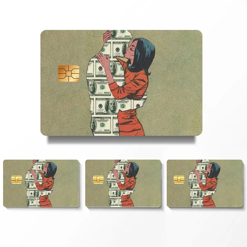 Creative Credit Card Skin Sticker, 4 Counts/set Sticker Packs Ultra-thin Waterproof Scratch Resistant Card Sticker, Personalized Bank Card Skin Protector