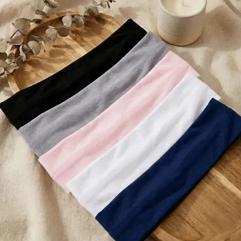 5 Pieces Multicolor Sports, Elastic Sweat-Absorbing Hair Bands, Yoga Running Fashion Accessories, All-Season Wear, Sweat-Wicking Headband, Workout Headbands