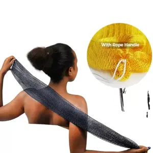 Long nylon-African Net Sponge: Authentic Exfoliating Luffa Glove for Shower & Bath