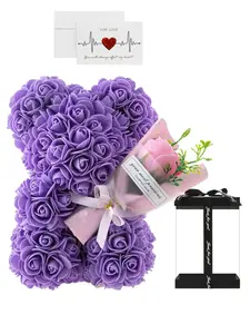Handmade Rose Bouquet Bear, Perfect Gift for Mother's Day, Valentine's Day, Anniversary, for Mom, Girlfriend, Adult Gifts, Best Friend