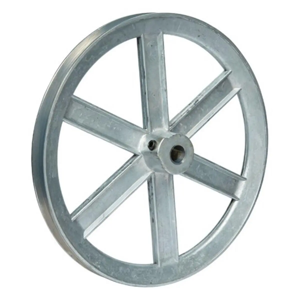 212 MAIN Single V-Grooved Pulley, 10 in. Zinc Cast Construction, 1/2 in. Bore Fit for A-Section Grooved Belt, 1000A5, Mechanical, Sectional Width, 10" D X 1/2" Bore, Singlev Grooved Pulley, 1.3" H X 10" W X 10" L, 1.7 Lbs