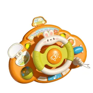 Car Steering Wheel Simulator, Educational Music Puzzle Game, Cartoon Cute Rabbit Gift, Requires 3 Aa Batteries