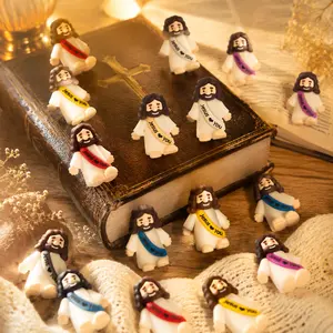 Bememo 30 Pcs Little Jesus Mini Rubber Figures, Original Design Religious Home Decor, Hide-and-Seek Toys for Christmas Party Favors, Sunday School Baptism Gifts (Lively Colors)