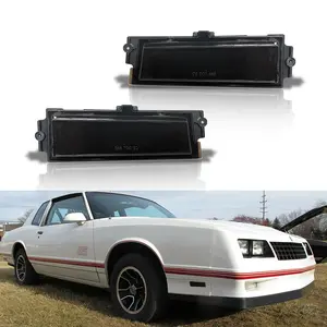 2pcs For 1981 1982 1983 1984 1985 1986 1987 1988 Chevy Monte Carlo SS Smoked Lens Front Side Marker lamps Lights,Replace OEM 5972205