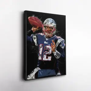 Tom Brady NFL Canvas Wall Art ? New England Patriots Football Poster, Game Room, Man Cave, Office, Fan Room Decor ( Unframed - Print Only )