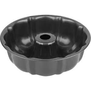 9.5" Round Non-Stick Fluted Tube Cake Pan - Heavy-Duty Carbon Steel Baking Tin with Easy-Clean Coating for Jello Baking