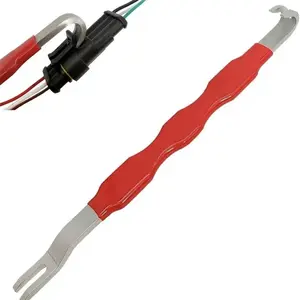 Automotive Electrical Terminal Connector Separator Removal Tool,2-in-1 Straight & Bent Head Electrical Disconnect Pliers with Non-Slip Grip,Durable Steel Connector Removal Tool (Red/1PC)