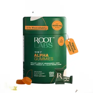 Root Labs Alpha Gummies  4000 mg Pure Himalayan Shilajit  60 Gummies Healthcare Vitamin Supplement Fitness
