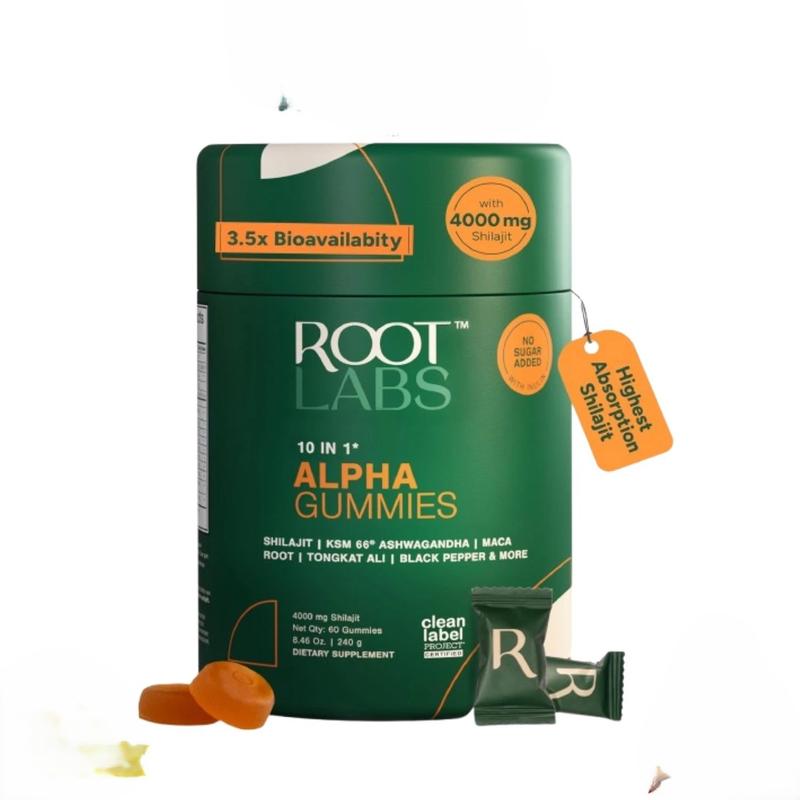Root Labs Alpha Gummies  4000 mg Pure Himalayan Shilajit  60 Gummies Healthcare Vitamin Supplement Fitness