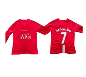 Personalized MUFC Premier League Ronaldo #7 Long Sleeve Shirt 2007-08 Home Kit Soccer mexico jersey soccer jerseys