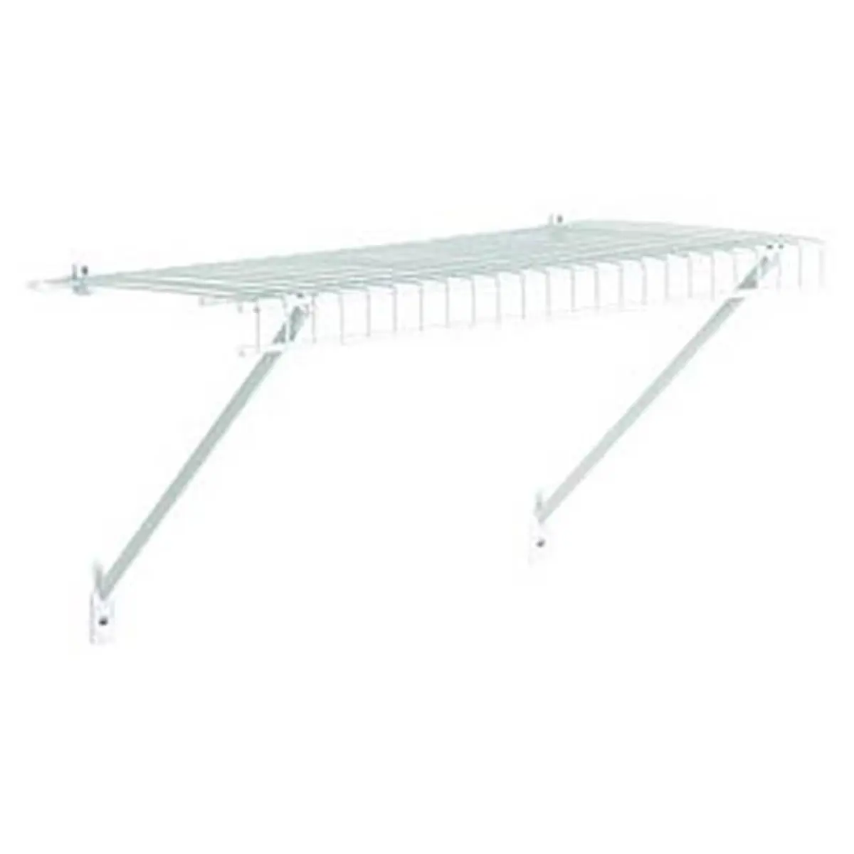 212 MAIN Metal Prepacked Wire Shelf Kit - 2 ft x 12 in White 1-Layer Open-End Multifunctional Organiser, Commercial Office Furniture with Open-End Installation