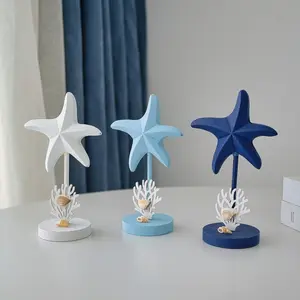 Oceanic Starfish Decorative Piece, Wooden Craftsmanship, Home Display, Restaurant Tabletop Ornament, Creative Décor Item