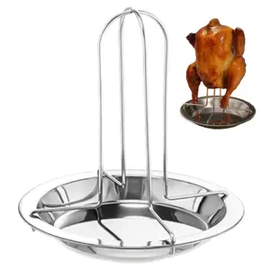 Premium Non-Stick Chicken Rack with Durable Carbon Steel BBQ Fork, Ideal for Outdoor Camping and Kitchen Use, Perfect Cooking Companion for Flawless Barbecues, Barbecue Utensils, Grilling Tools