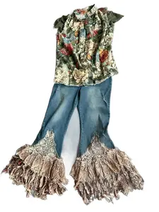 Olive Floral Flannel Vest by A Rare Bird