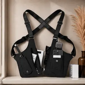 Double Shoulder Armpit Bag, Man Woman Anti-Theft Hidden Underarm Strap Wallet Pocket Holster Phone Leisure Double Shoulder Pouch outdoorfun hidden storage