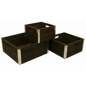 Set Of 3 Wood Crates