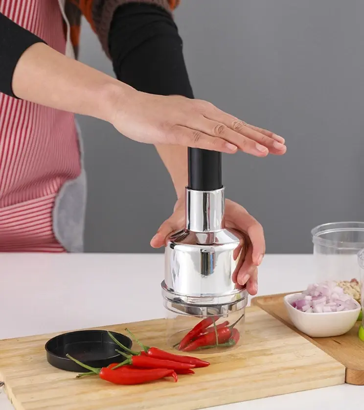 Mini Food Processor & Hand Chopper - Multi-Functional Kitchen Appliance for Vegetables, Salads - Cutting, Slicing, Peeling, Dicing Features
