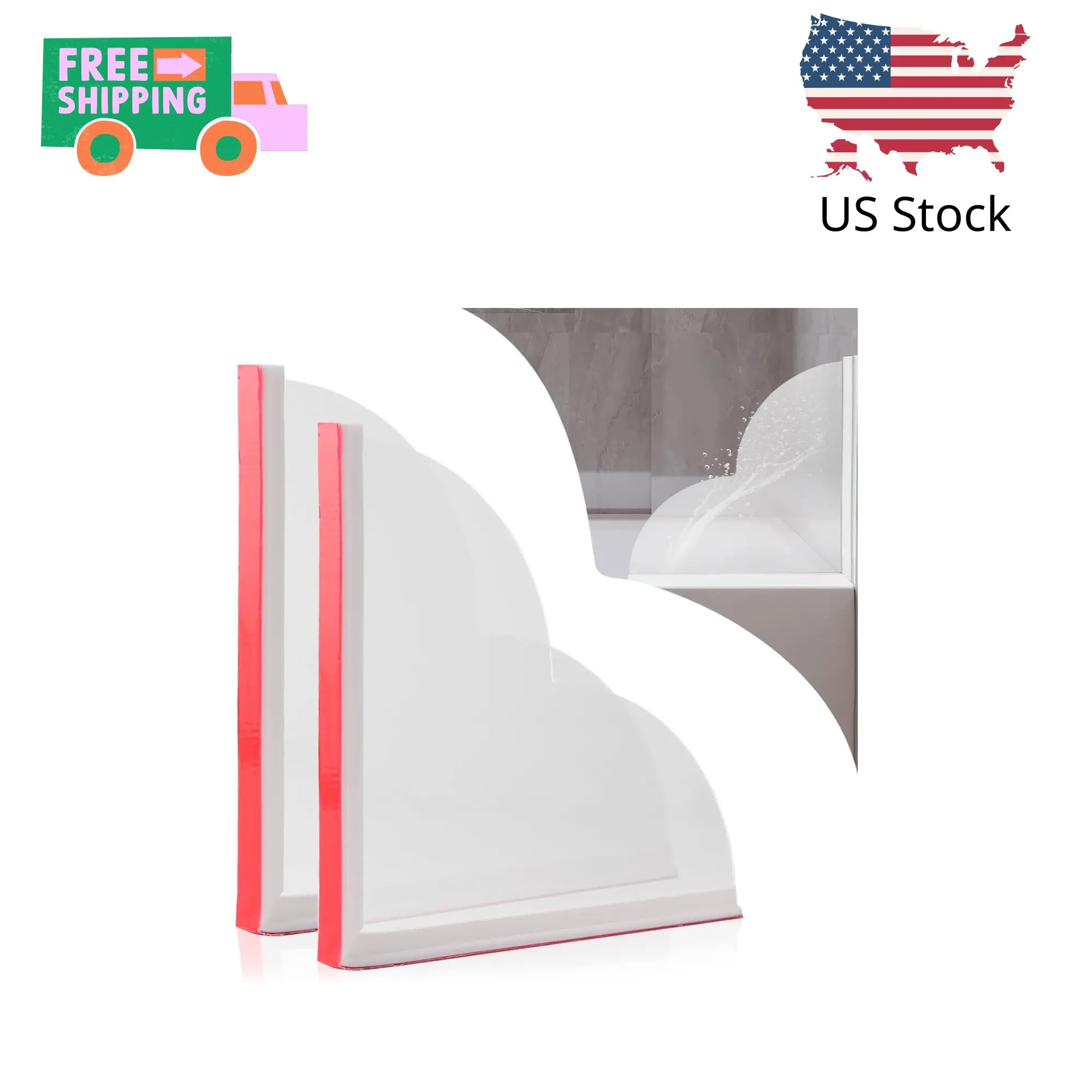 2 Pack Large Shower Splash Guard for Walk in Shower