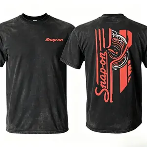 Snap-on 44 Retro Black T-Shirt Classic Cotton Tee for Racing Fans Short Sleeve Crew Neck Summer Wear Made in USA - Menswear