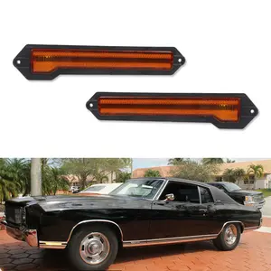 2pcs Brand new and quality  Amber Lens Front Bumper Side Marker lamps Light For 1970 1971 1972 Chevrolet Monte Carlo