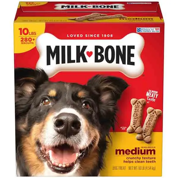 Milk-Bone Original Dog Treats Biscuits for Medium Dogs 10 Pound Crunchy Texture Helps Clean Teeth Loved Since 1908