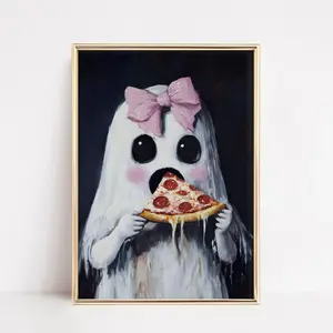 instant Download, Dark Academia Print, Ghost Wall Art, Spooky Girly Halloween Party Decor