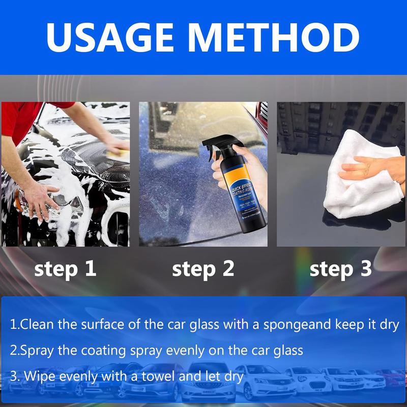 SOPAMI Quick Effect Coating Agent 16.9 fl oz Waterless Ceramic Coating Car Wax Detail Polish Cleaner for Boat Glasses & Cars Body Window Glass Headlight Quick Shine Restoration Kit 500 ml