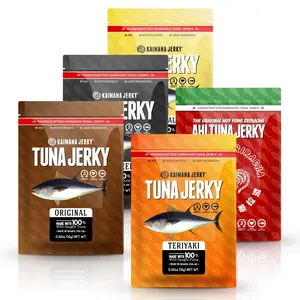 Kaimana Jerky Ahi Tuna Sampler Bundle All Natural Wild Caught Tuna Jerky 9g Protein Good Source Of Omega-3's 5 Pack 0.50 Oz Made In USA Dried Snack