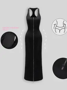 Spicy girl temperament, sexy plastic belt, ample crotch pad dress