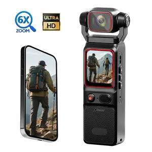 Vlog Camera 1080P Pocket Action Camera Body Camera IR Night Vision Wide Angle Vlogging Camera with 180° Rotating Lens Wearable Camera for Security, Work, Guard, Travel Meeting and Daily Use