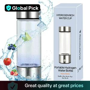 portable hydrogen enriched water mug, 1 count usb rechargeable hydrogen water generator, portable water glass cup rich in hydrogen for home school outdoor travel, wellness