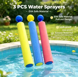 3pcs Colorful EVA Water Gun Toys, Summer Pool Water Fight Toys for Kids & Adults, Beach Water Park Outdoor Play