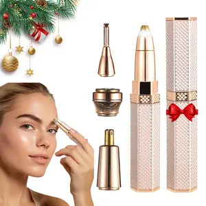 4-In-1 Multifunctional Electric Eyebrow Trimmer, Eyebrow Shaper for Women, Facial Hair Removal, Nose Hair Clipper, Stylish Design, Suitable for Face, Arms, Legs