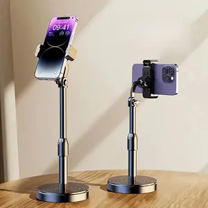 1 PC Rotating Phone & Tablet Holder, Cell Phone Stand, Cellphone Stand with Adjustable Angle, 360° Swivel - Heavy-Duty Plastic for Smartphones - Ergonomic Desk Grip - Stable Base for Smart Devices, Ideal for Home, Office, Travel Use