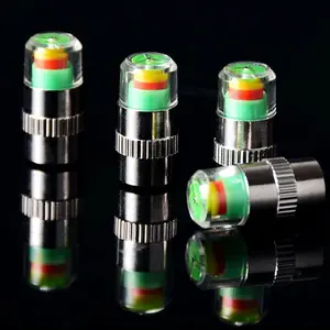 4 Pcs Car Auto Tire Pressure Monitor Valve Stem Caps Sensor Indicator Warn PSI 32-35 PSI Chromed Metal PC Green Yellow Red Alert System outdoorfun