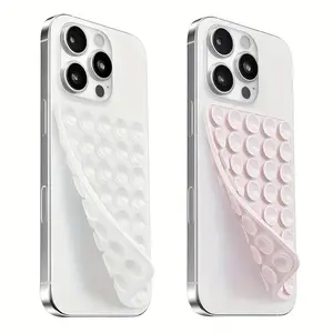 2pcs Silicone Suction Cup Phone Stand, Adjustable Angle, Compact Design, Suitable for iPhone and Android, Ideal for Tiktok Videos and Selfies
