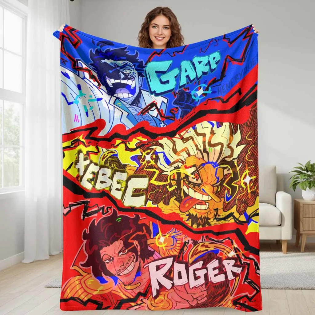 Legendary Anime Battle Flannel Blanket, Vibrant Manga Graphic Print Microfiber Plush Throw, Super Soft Warm Breathable Lightweight Portable Durable Bedding Accessory for Living Room Sofa, Holiday Birthday Gift