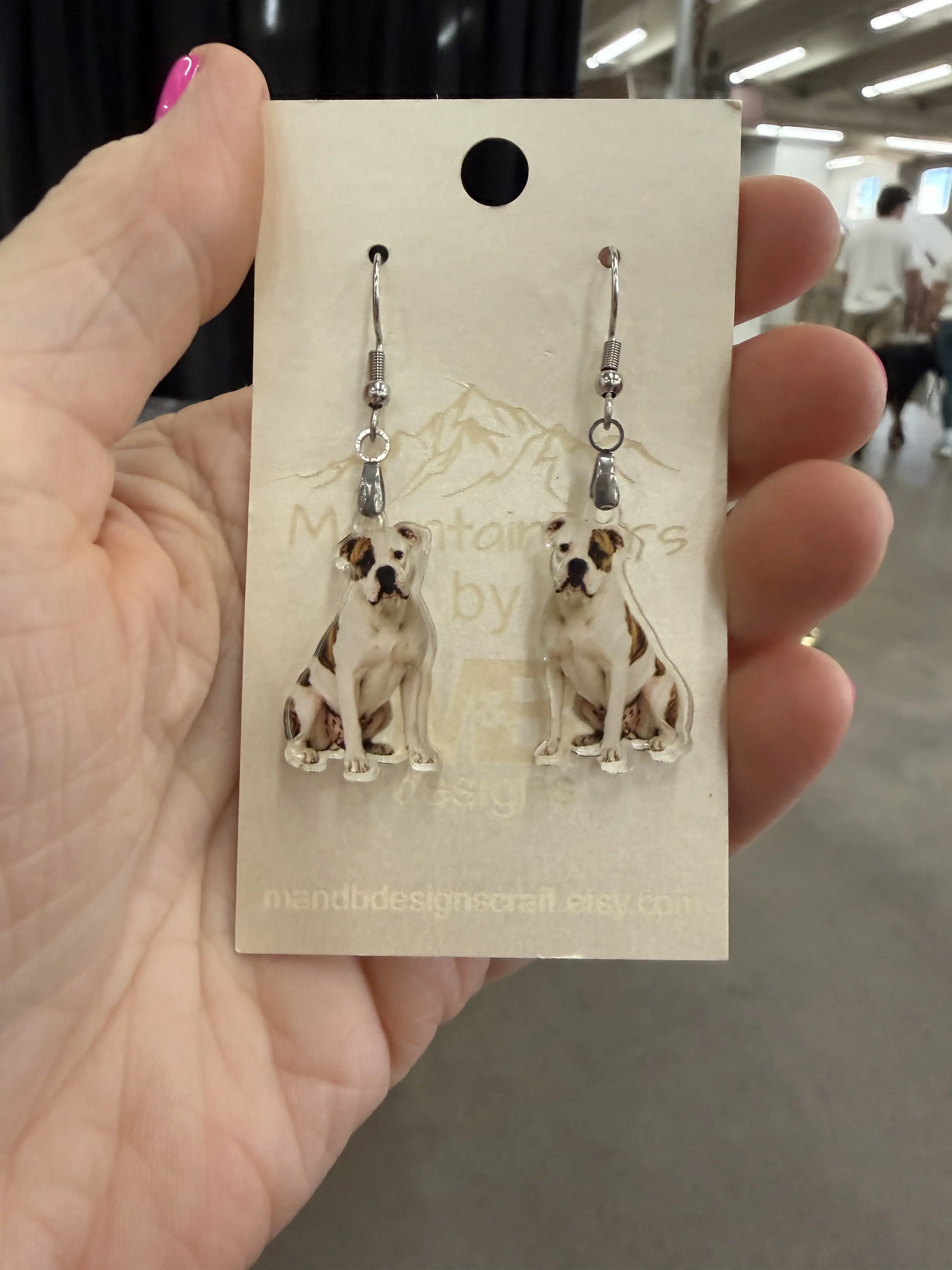 American Bulldog Puppy Earrings