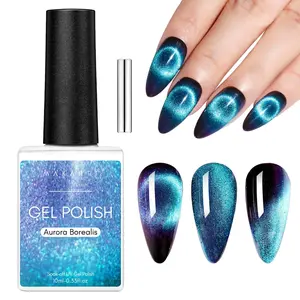Makartt Gel Nail Polish, Black Hole Cat Eye Gel Polish 10ml Sparkly Cat Eye Glitter Spring Gel Polish with Magnet Stick Soak Off UV/LED Manicure Nail Art Designs Valentines gift home DIY gel-x Nail Care Cutics Cosmetic