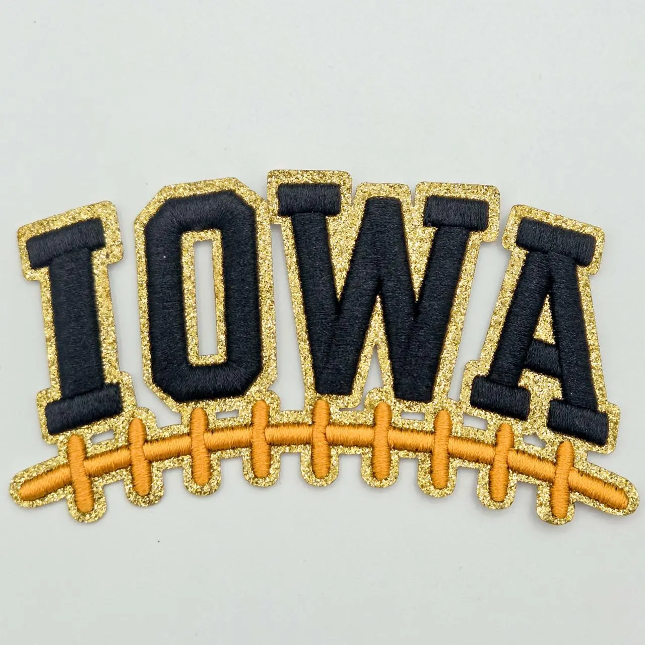 Iowa Football Puff Embroidered Glitter Hat Patch