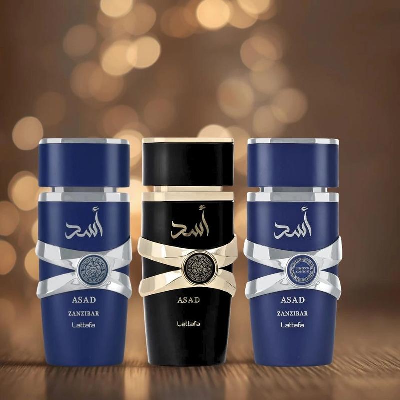 Asad, Asad Zanzibar & Asad Zanzibar Limited Edition Eau de Parfum Sprays 100ml (3.4oz) by Lattafa | Bold Sophistication Meets Exotic Adventure (Bundle)