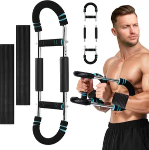 TWI-Ster Arm Trainer Adjustable Power TWI-Ster Bar with 2pcs Wrist Bands Chest Shoulder Arm Workout Equipment