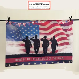 2D Flat Banner 1pc, Party banner, Patriotic Bunting, independent vertical cloth, July 4th background decoration photo prop, polyester horizontal banner decoration, home/room/wall/party background decoration High Quality Photo Studio Pr