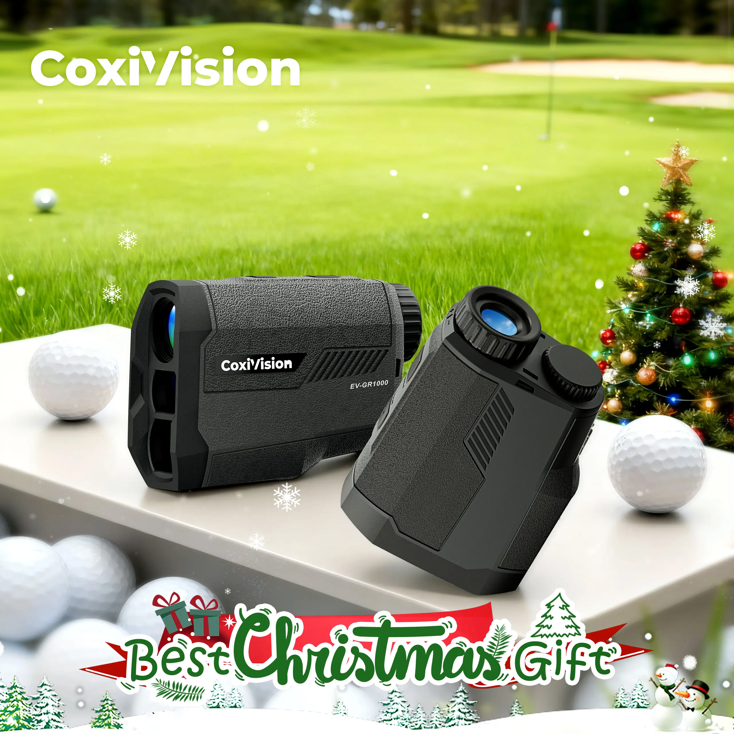 CoxiVision Range Finder with Slope for Golf & Hunting, 1000Yards High-Precision Rangefinder, 6X Magnification, Pin-Seeker & Flag-Lock & Vibration, Bow/Rifle Mode, Tournament Legal filler gift range finder