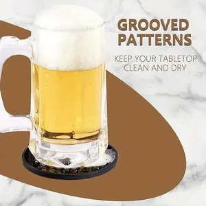 6Pcs Non-Slip Coasters for Drinks Silicone Drink Coasters with Holder Heat Resistant Cup Dish Drying Mat Tabletop Protection