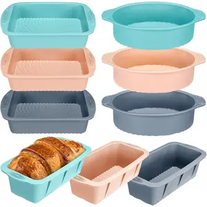 9 Pack  Baking tray Set Includes  Round Cake Pan, Square Cake Pan and Bread Loaf Mold, Non Stick, Easy Release, Heat Resistant for Baking Cakes Brownies Cheesecakes