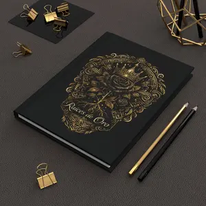 Hardcover Journal — 'Raíces de Oro' Gold Crown Rose Matte Hardcover
