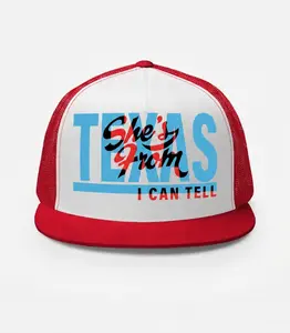 She’s From Texas Trucker Hat – Adjustable Mesh Snapback Baseball Cap for Women, Cute Western Cowgirl Country Hat for Rodeo, Southern Style, Travel, Game Day & Everyday Streetwear
